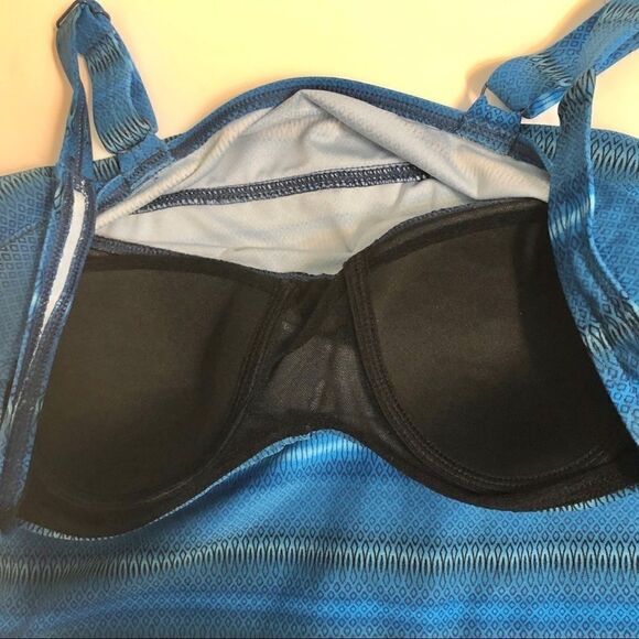 TYR Tramonto Twisted Bra Tankini top blue twist front swimsuit bathing suit 8 - Picture 7 of 10